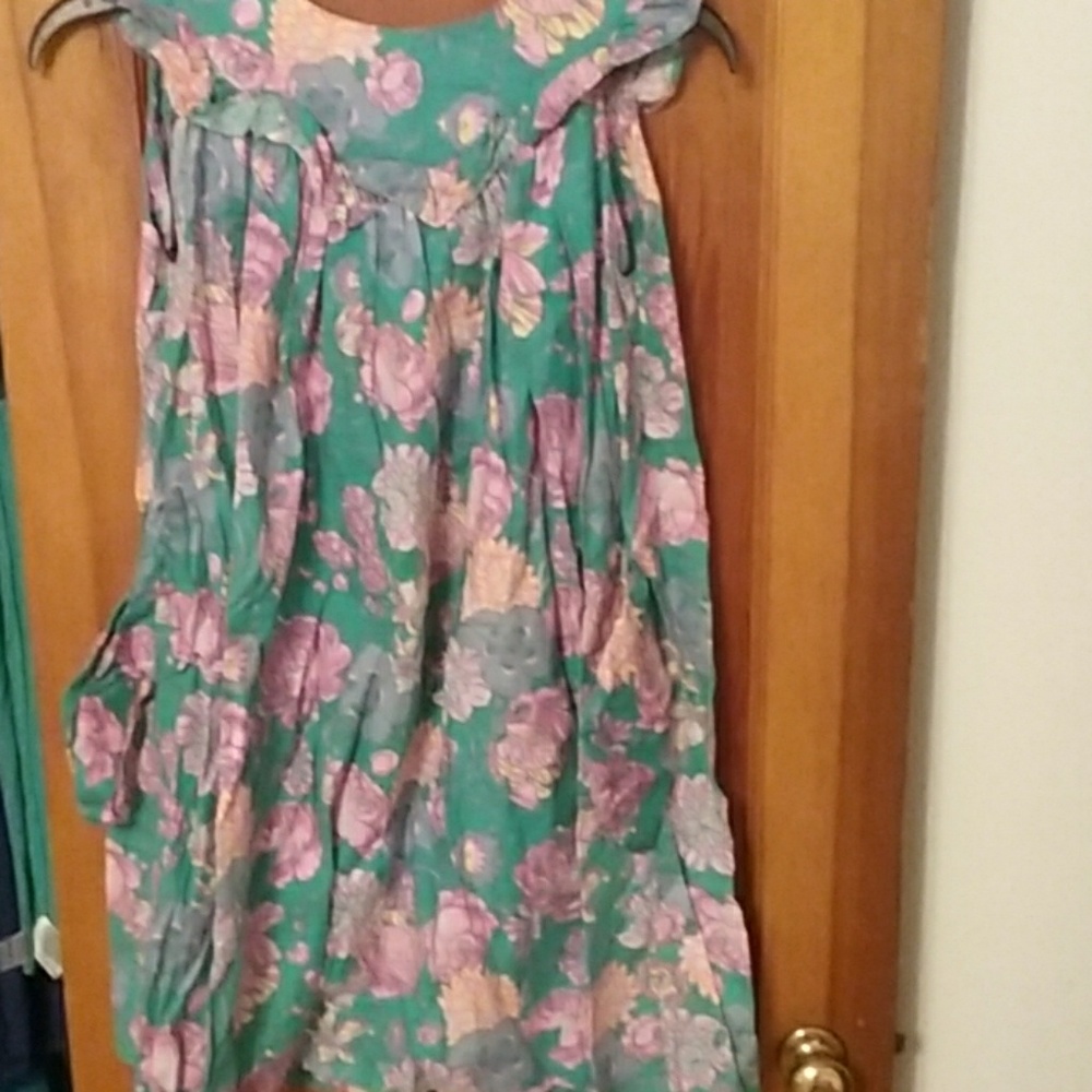 Vintage Laura Ashley sleeveless floral girls dresd